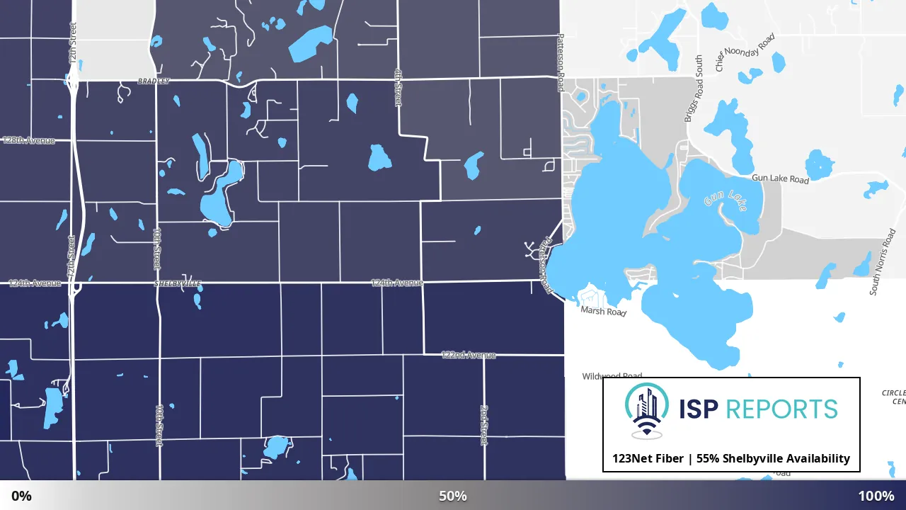Shelbyville, MI map of internet availability
