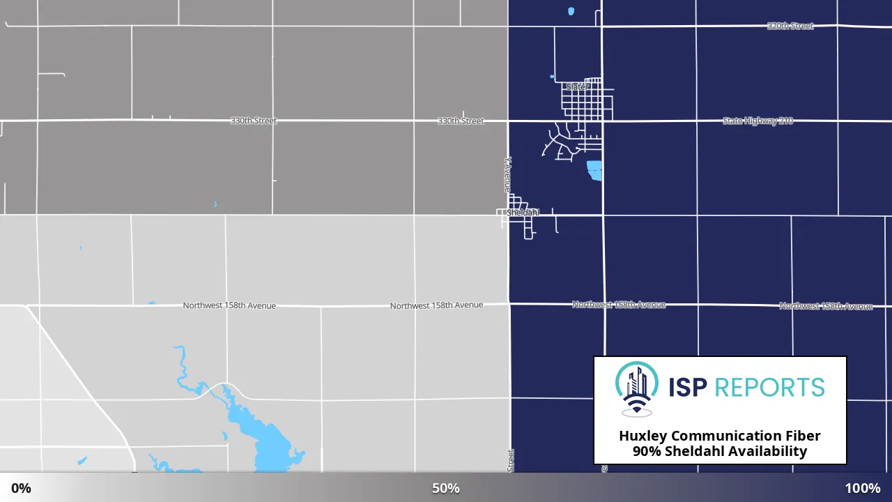 Sheldahl, IA map of internet availability