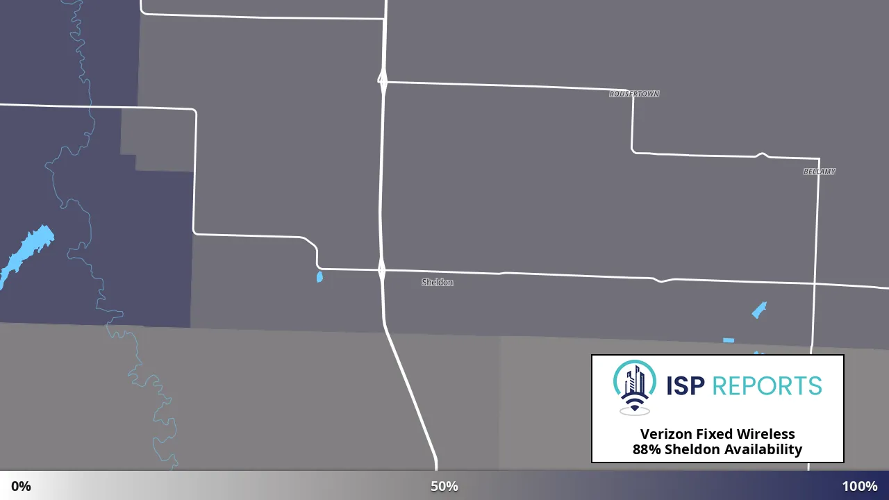 Sheldon, MO map of internet availability