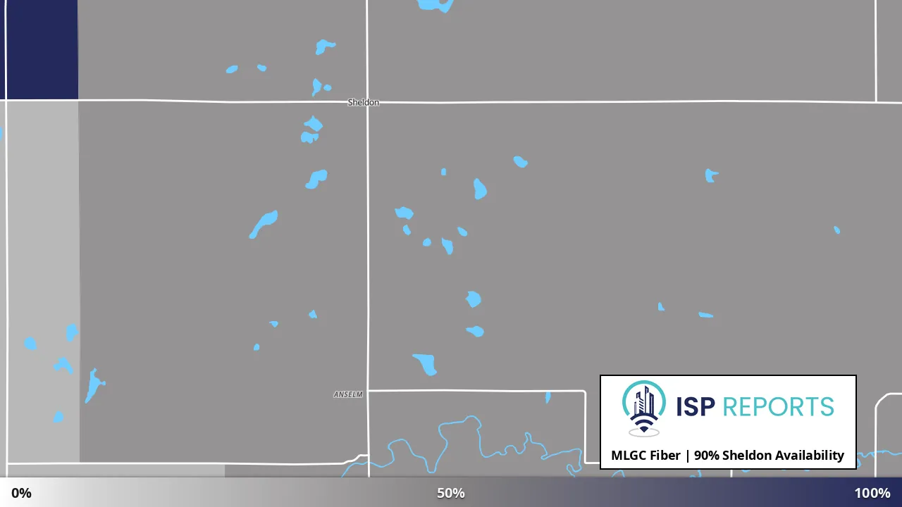 Sheldon, ND map of internet availability