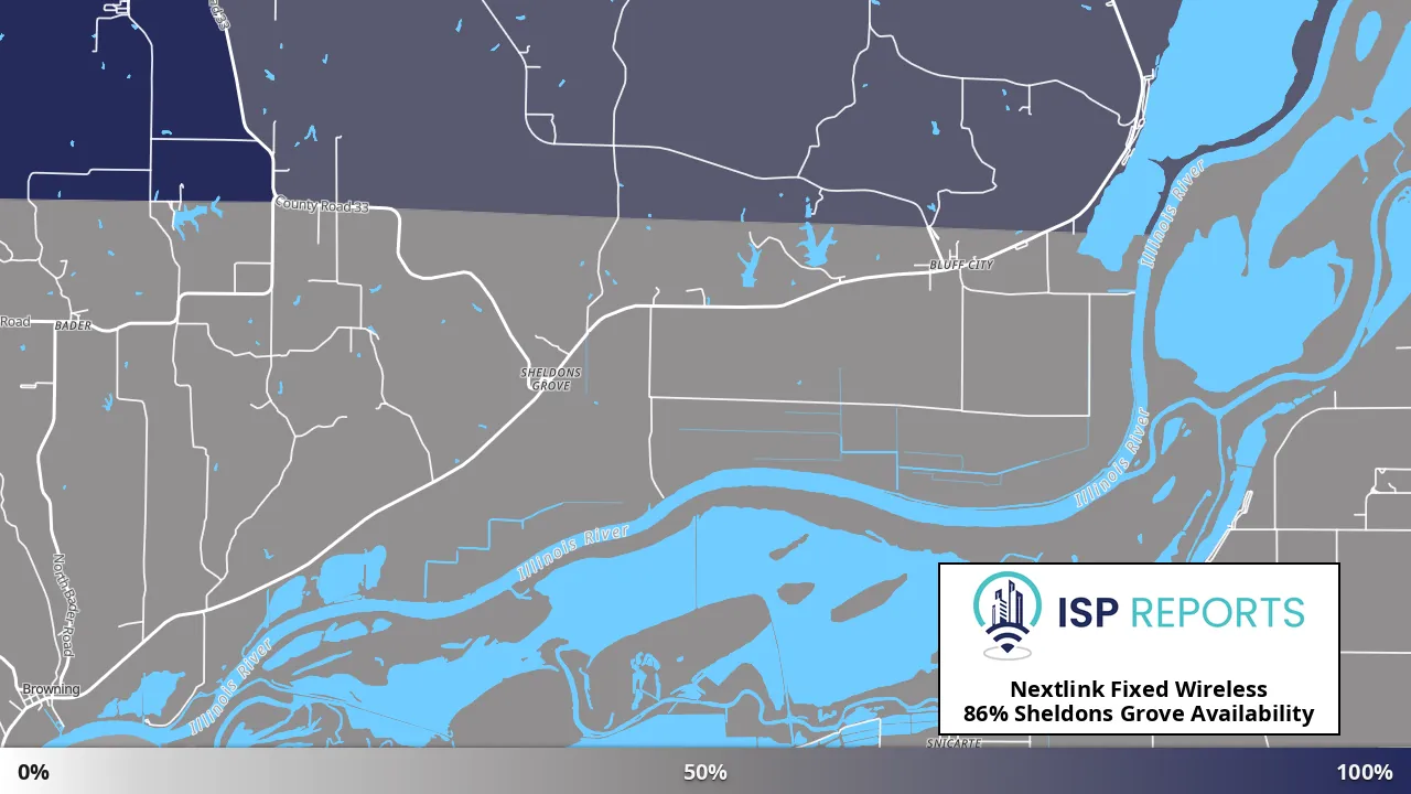 Sheldons Grove, IL map of internet availability