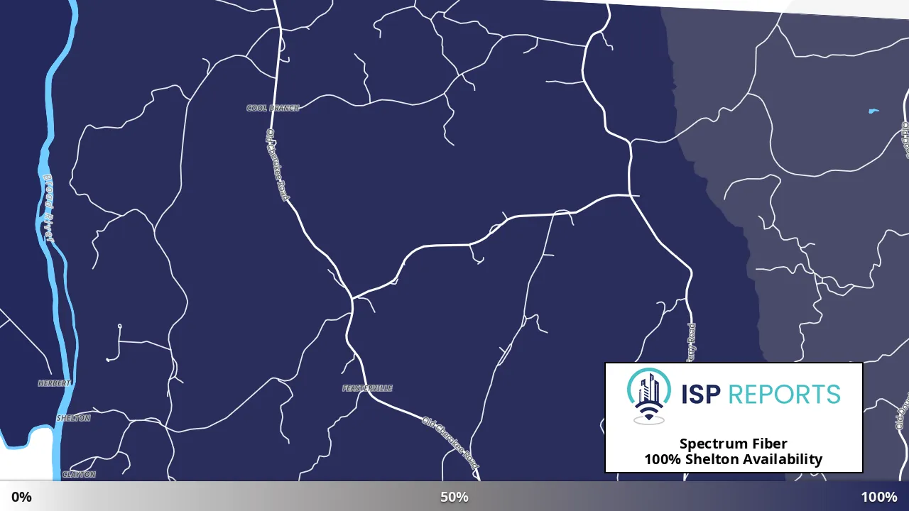Shelton, SC map of internet availability