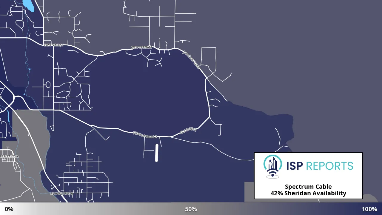Sheridan, NV map of internet availability