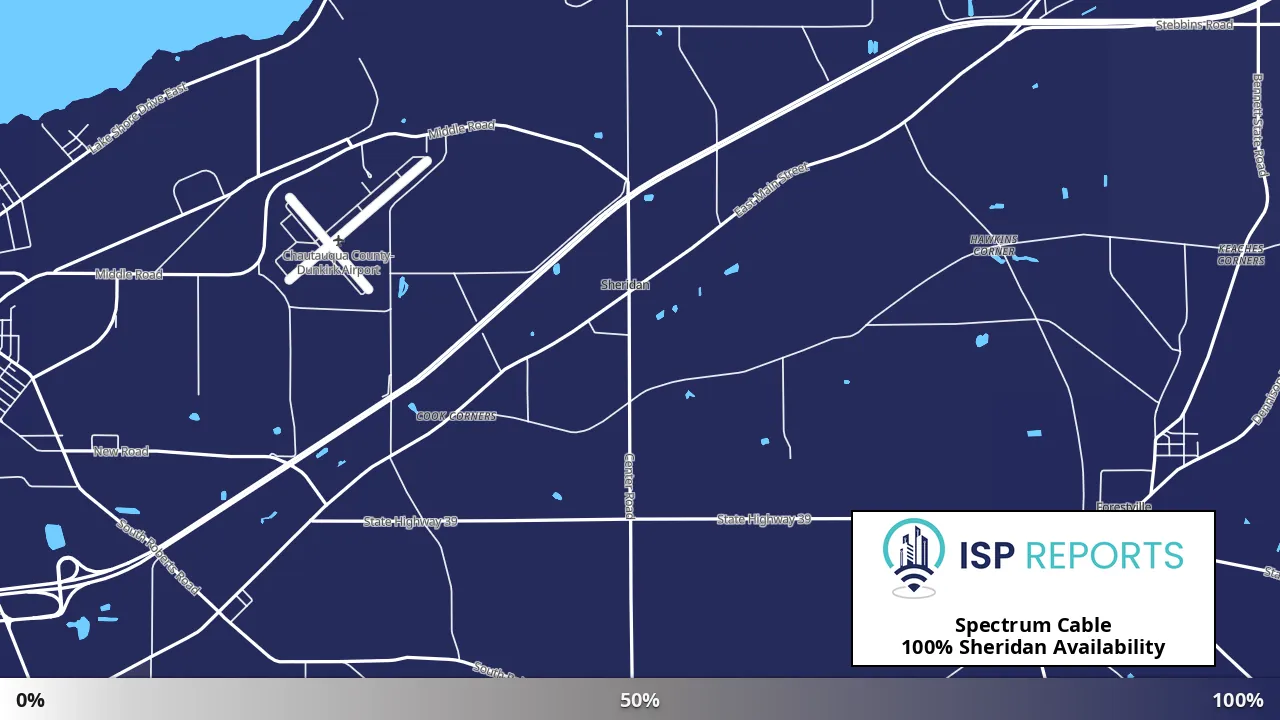 Sheridan, NY map of internet availability