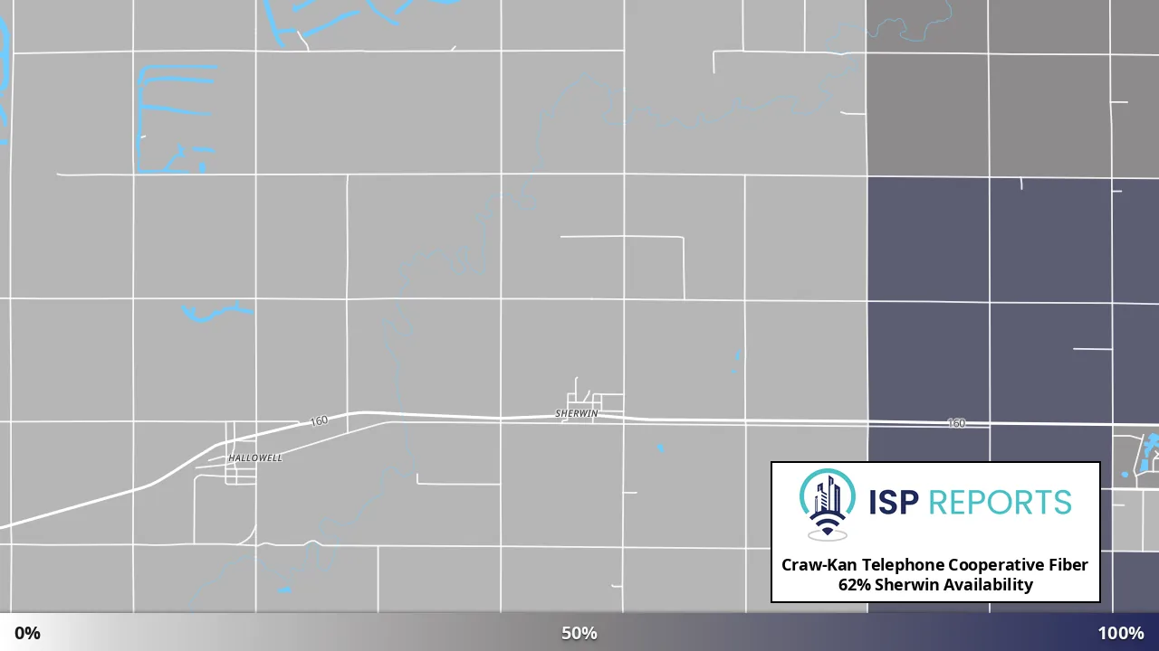 Sherwin, KS map of internet availability