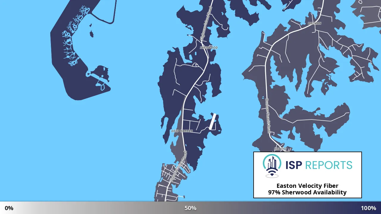 Sherwood, MD map of internet availability