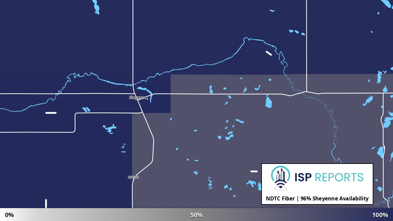 Sheyenne, ND map of internet availability