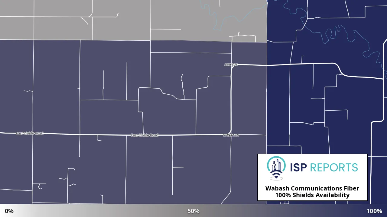 Shields, IL map of internet availability
