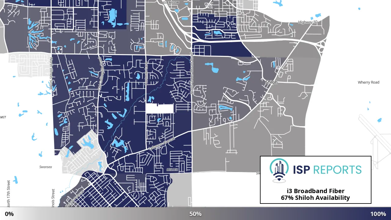 Shiloh, IL map of internet availability