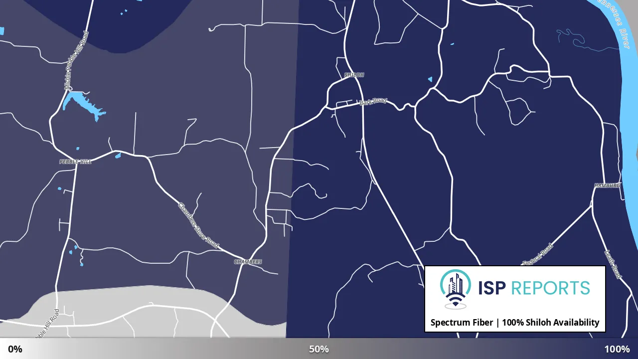 Shiloh, TN map of internet availability