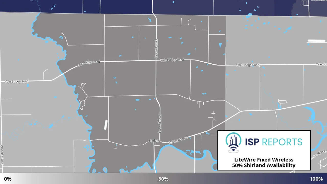 Shirland, IL map of internet availability