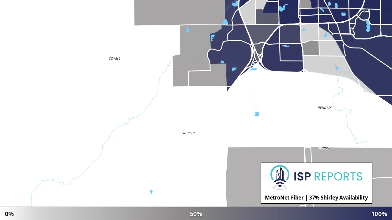 Shirley, IL map of internet availability