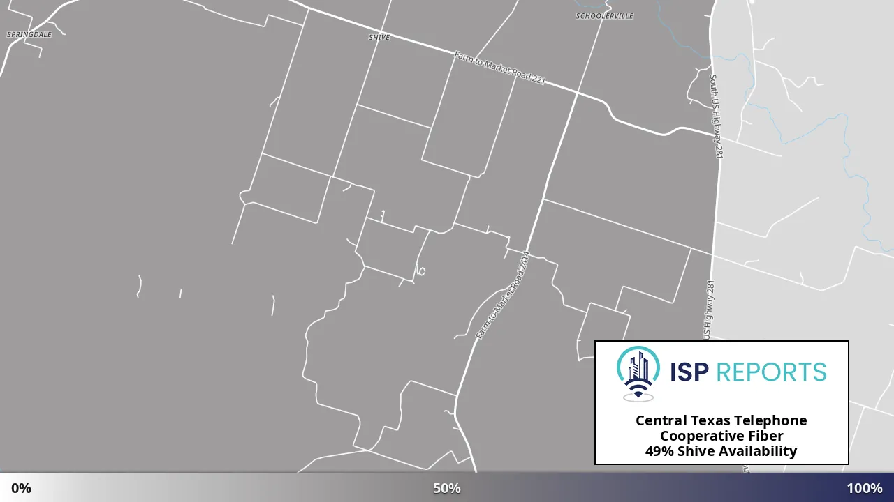 Shive, TX map of internet availability