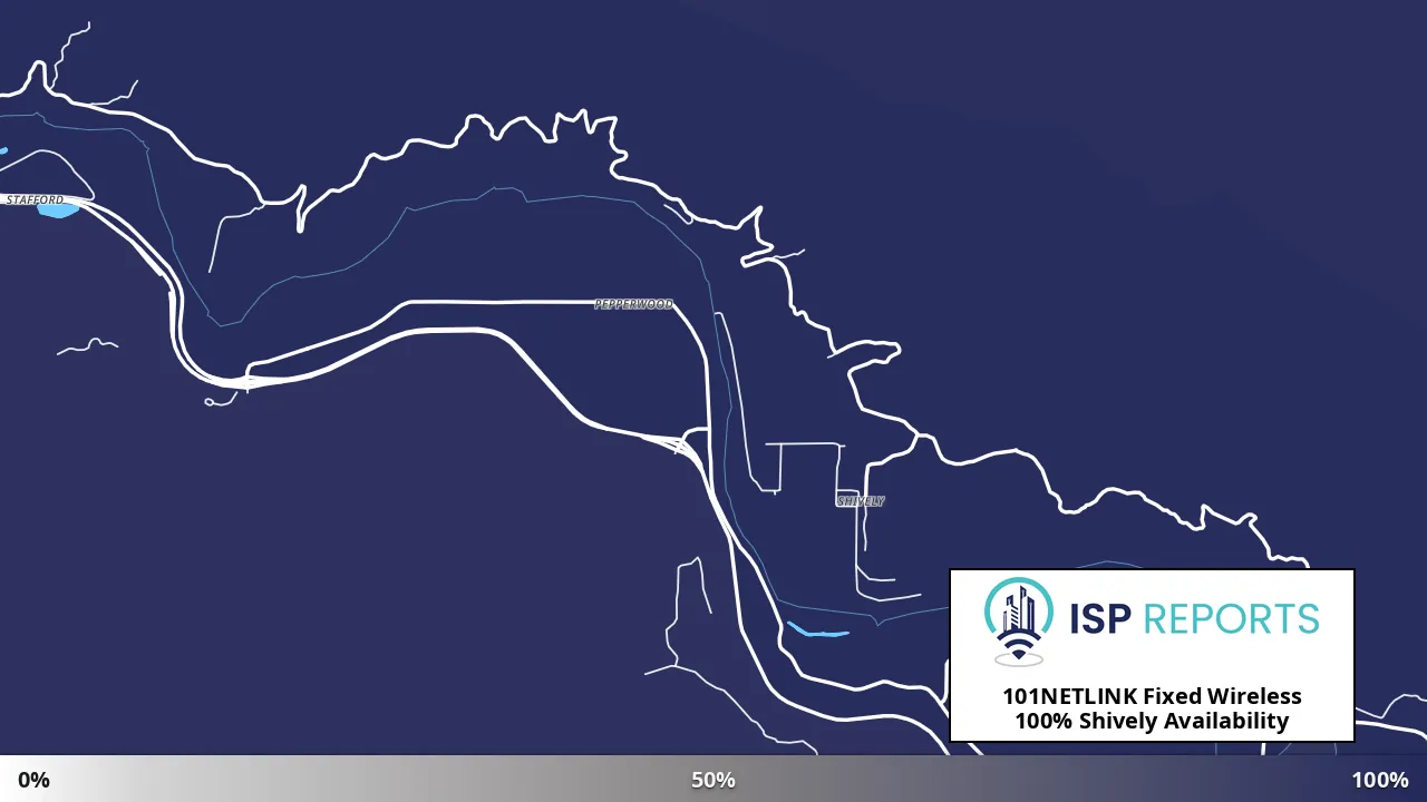 Shively, CA map of internet availability