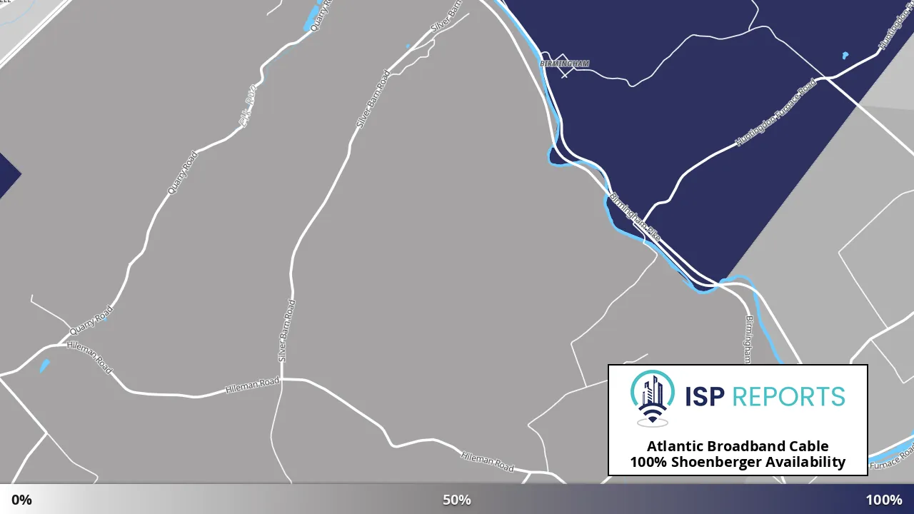 Shoenberger, PA map of internet availability