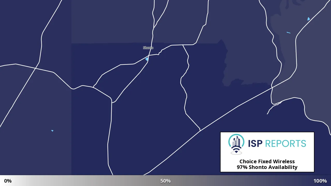 Shonto, AZ map of internet availability