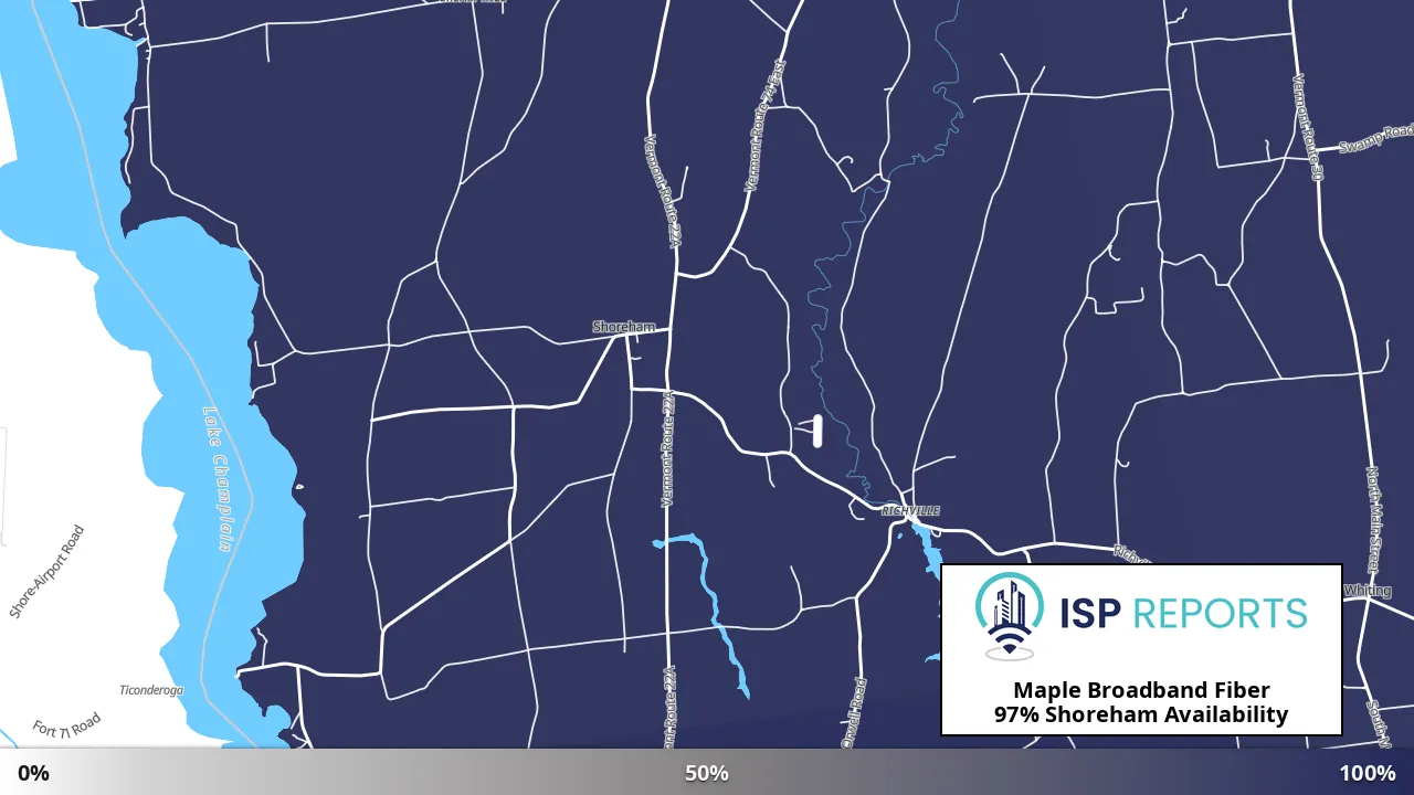 Shoreham, VT map of internet availability