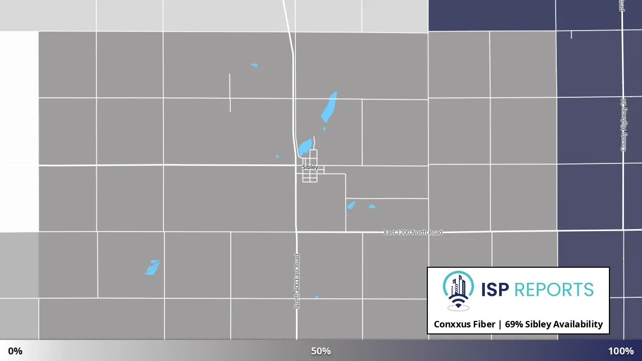 Sibley, IL map of internet availability