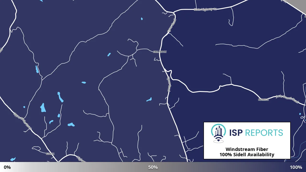 Sidell, KY map of internet availability