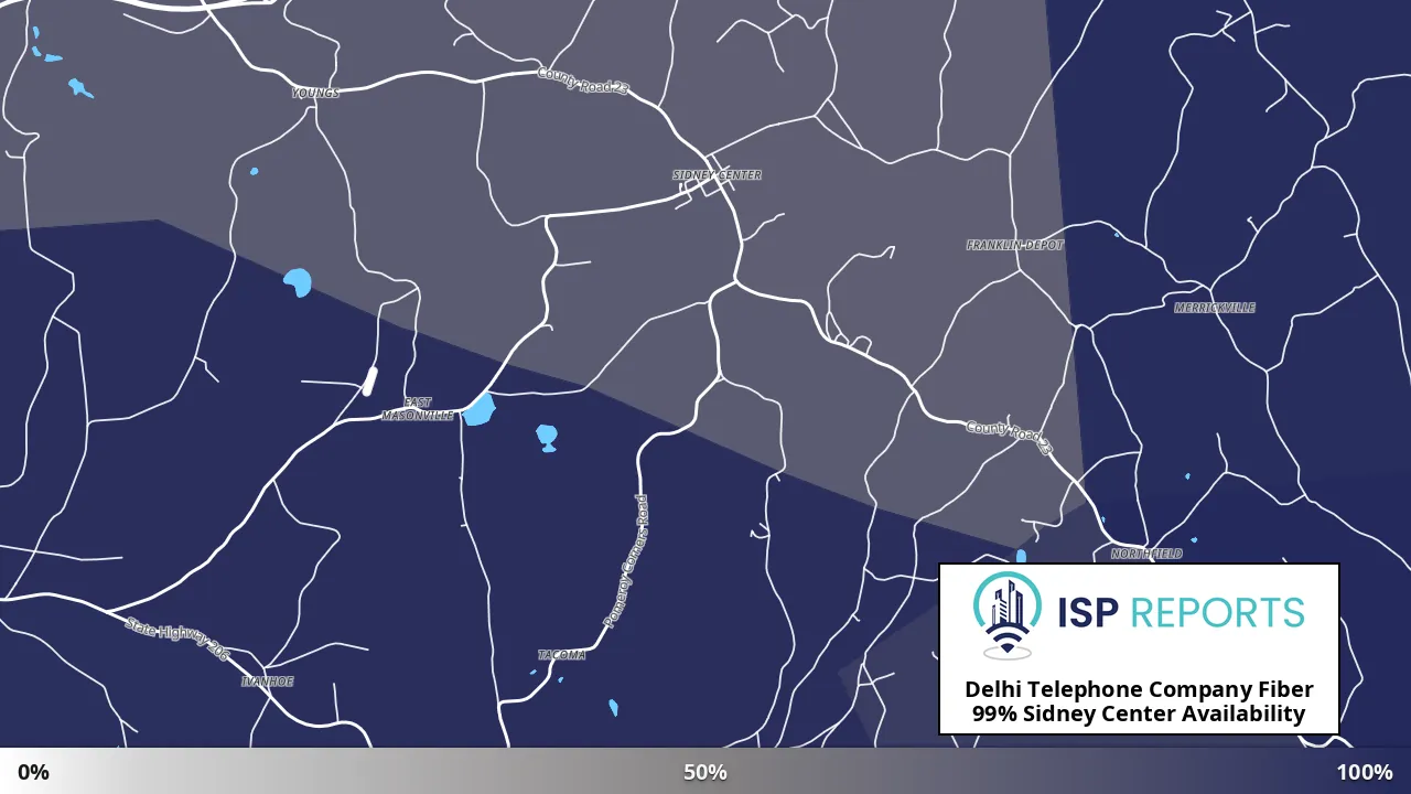 Sidney Center, NY map of internet availability