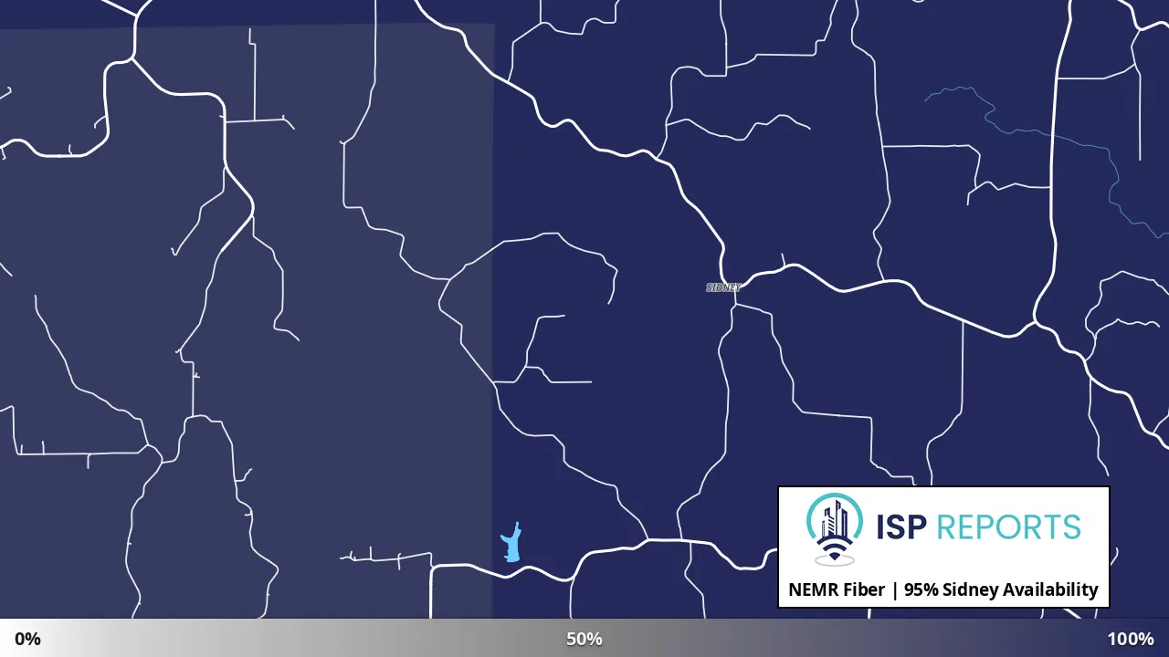 Sidney, MO map of internet availability