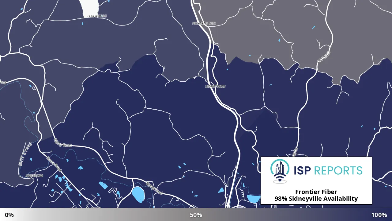 Sidneyville, WV map of internet availability