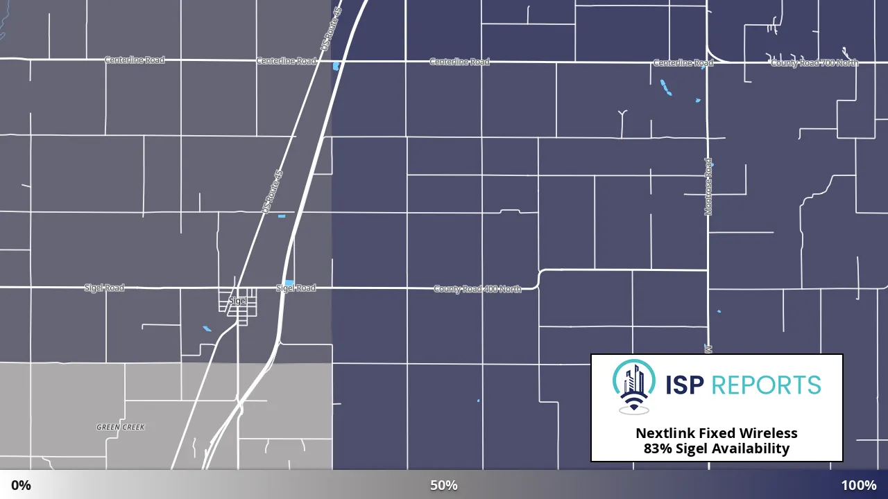 Sigel, IL map of internet availability