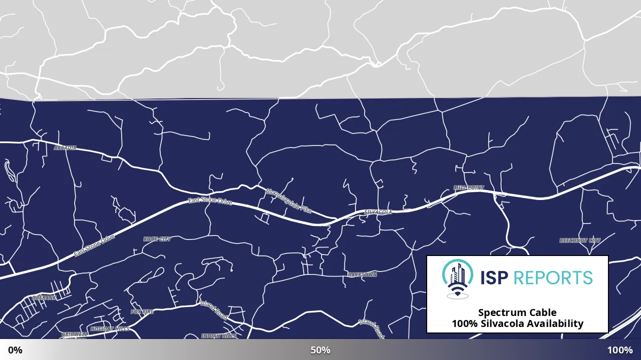 Silvacola, TN map of internet availability