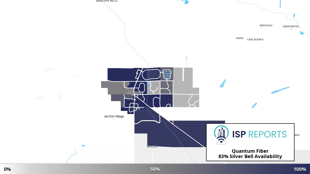 Silver Bell, AZ map of internet availability