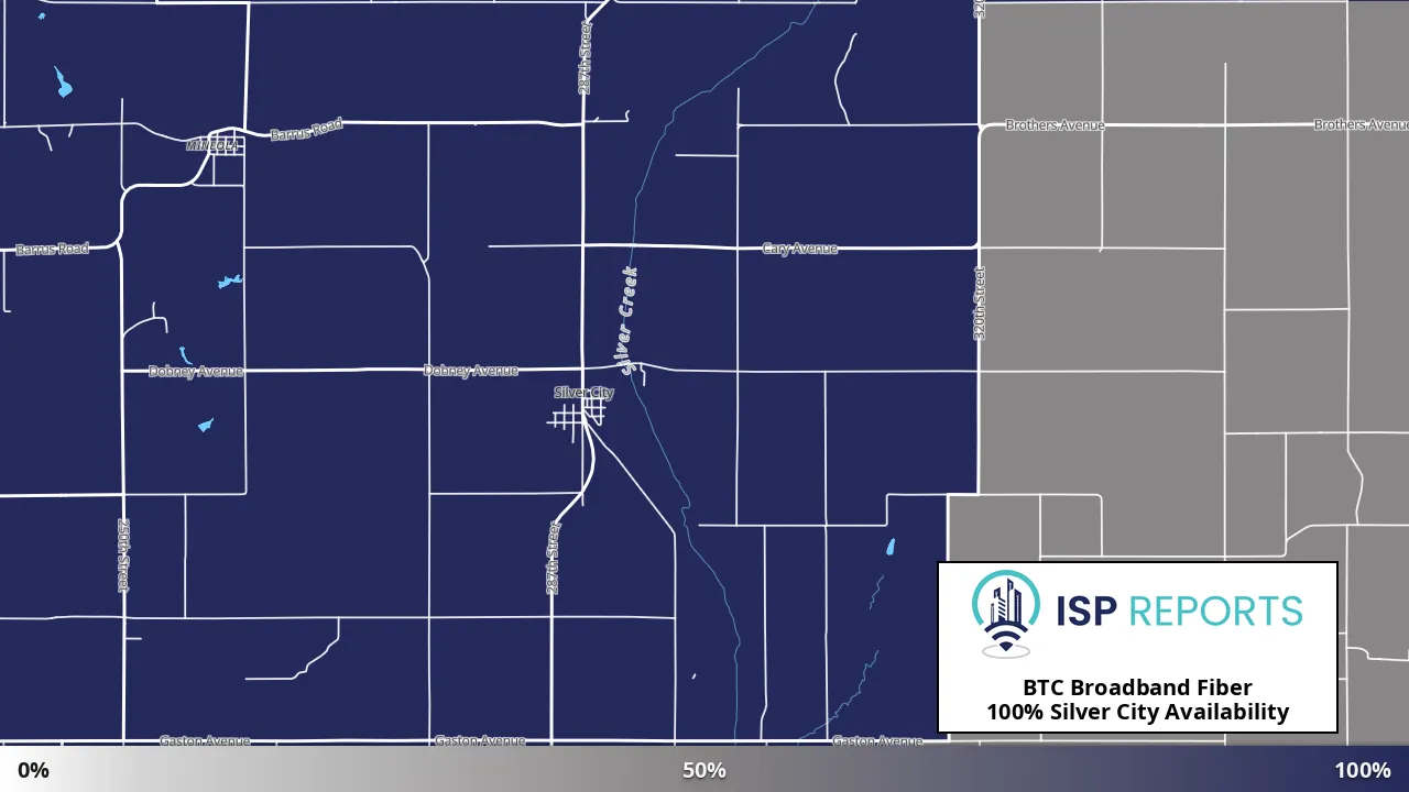 Silver City, IA map of internet availability