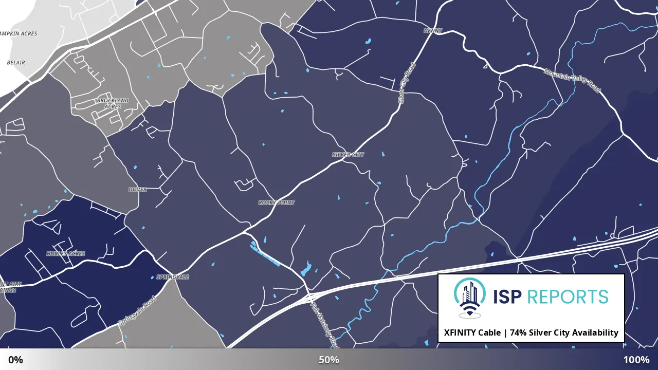 Silver City, TN map of internet availability