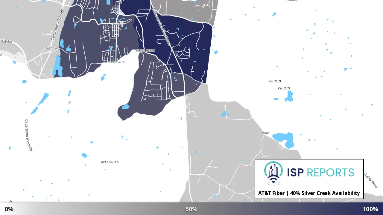 Silver Creek, GA map of internet availability