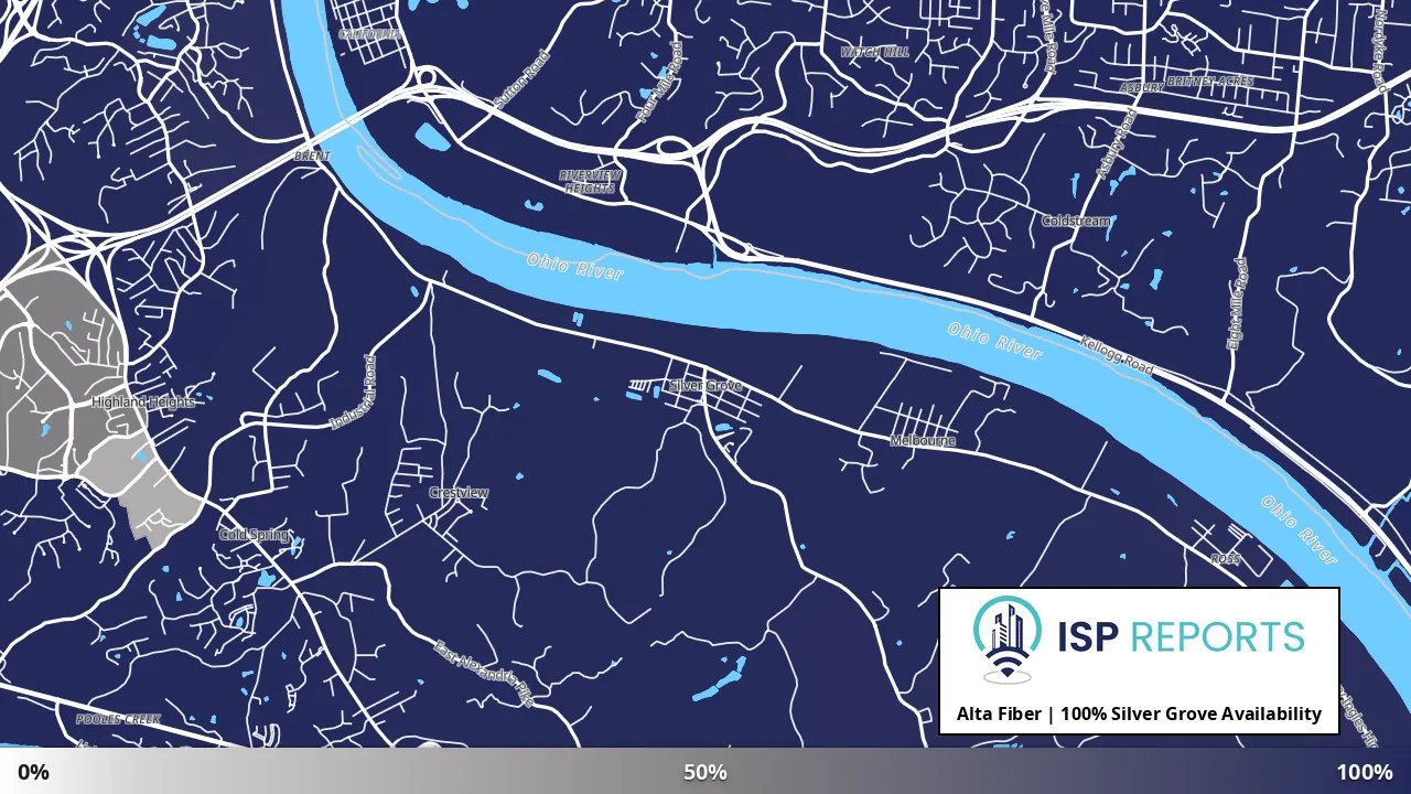 Silver Grove, KY map of internet availability