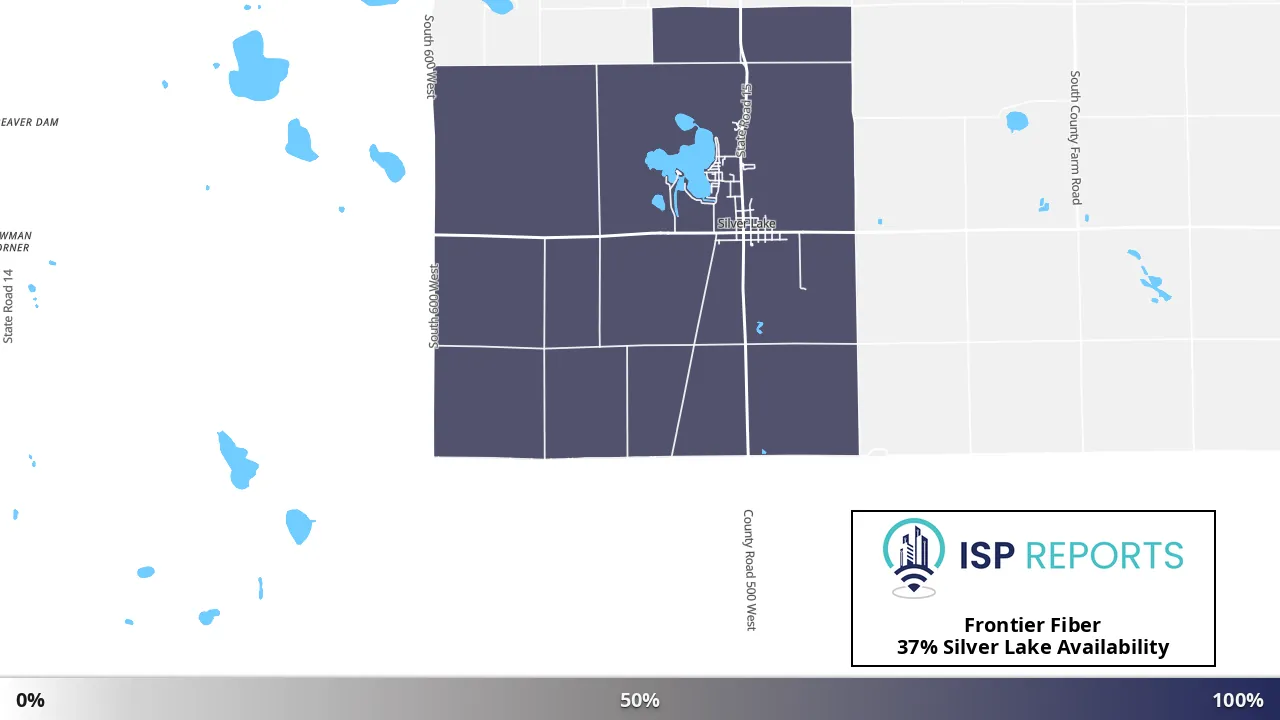 Silver Lake, IN map of internet availability