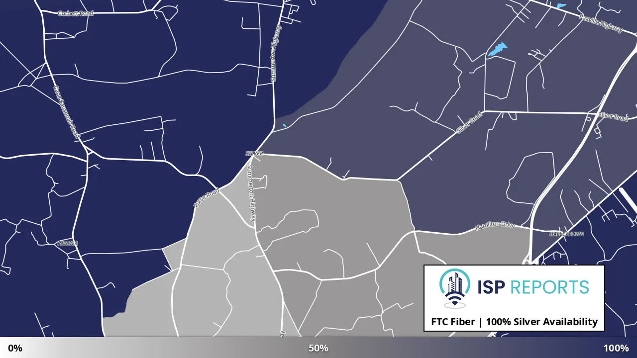 Silver, SC map of internet availability