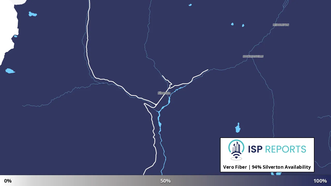 Silverton, CO map of internet availability