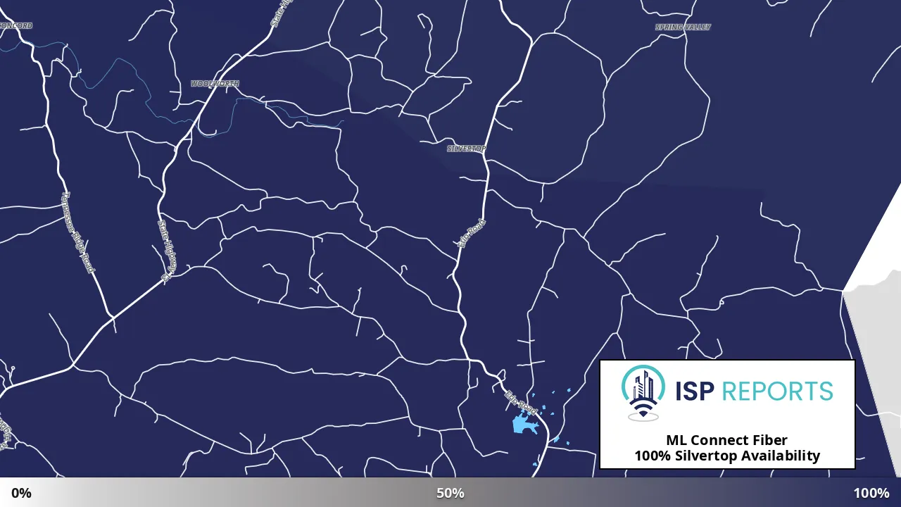Silvertop, TN map of internet availability