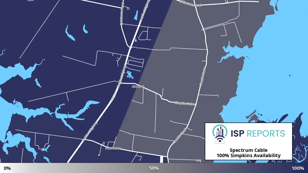 Simpkins, VA map of internet availability