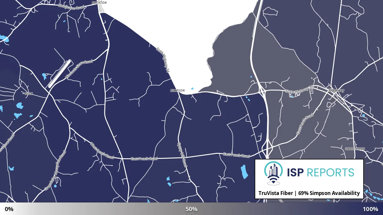Simpson, SC map of internet availability