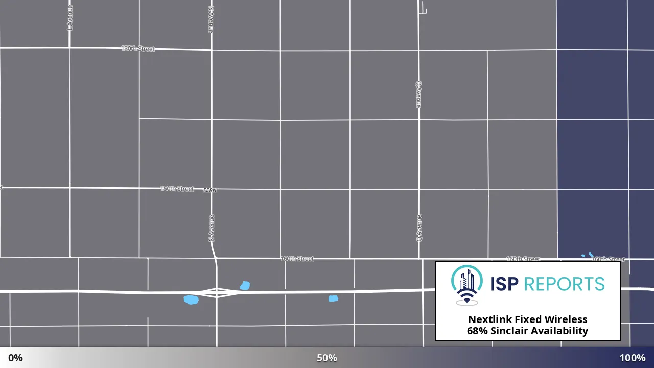Sinclair, IA map of internet availability
