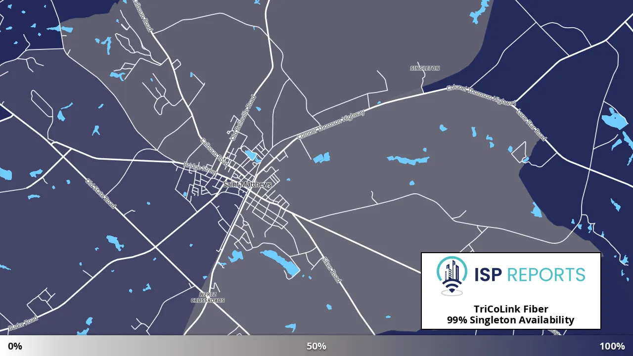 Singleton, SC map of internet availability