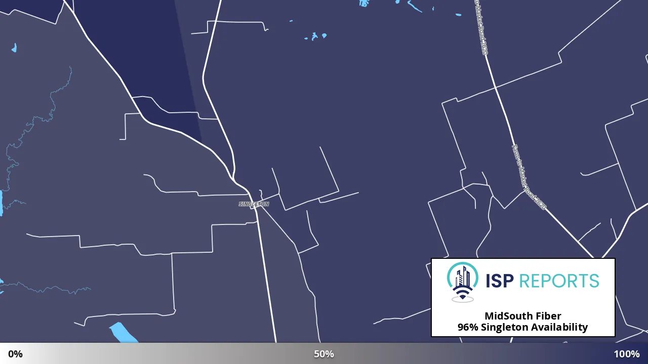 Singleton, TX map of internet availability