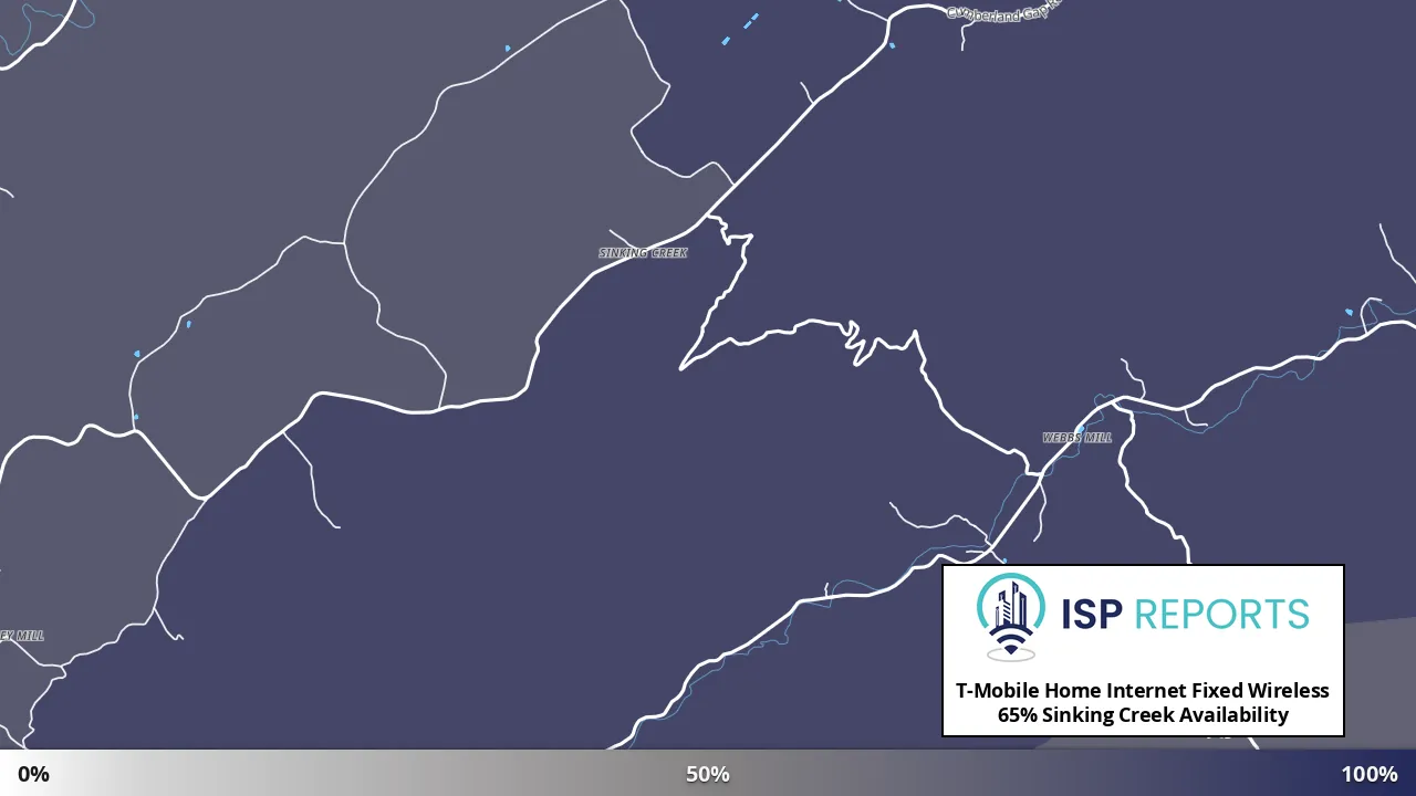Sinking Creek, VA map of internet availability