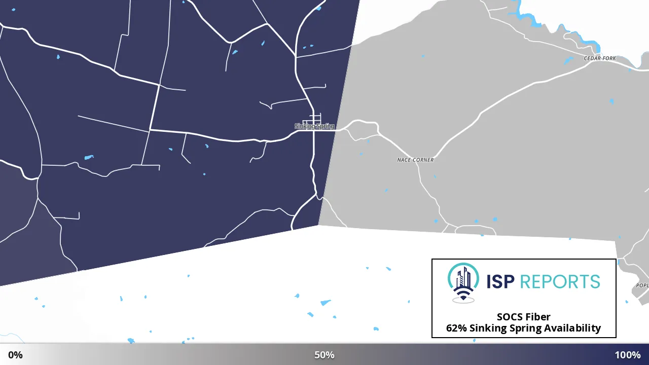 Sinking Spring, OH map of internet availability