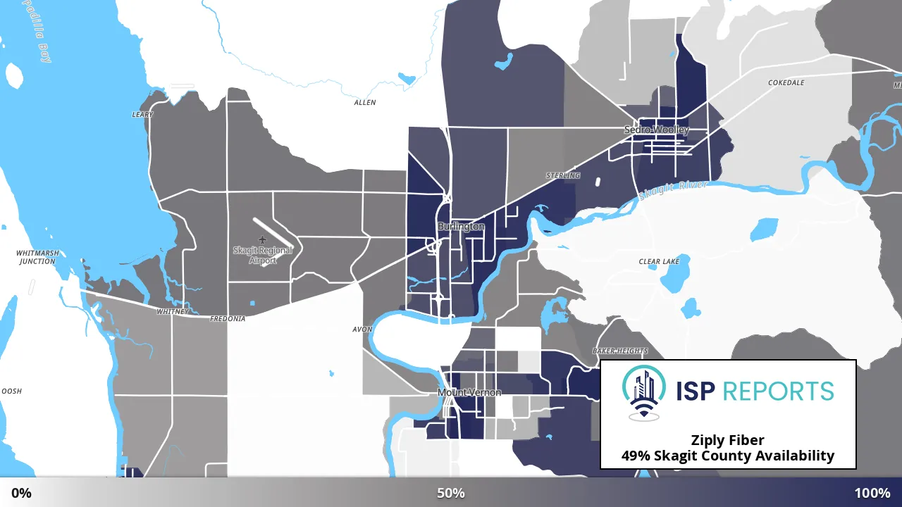Skagit County, WA map of internet availability
