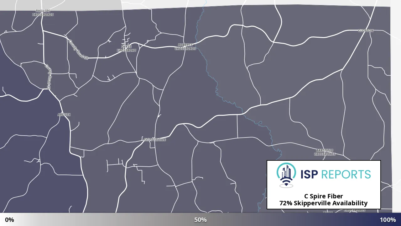 Skipperville, AL map of internet availability