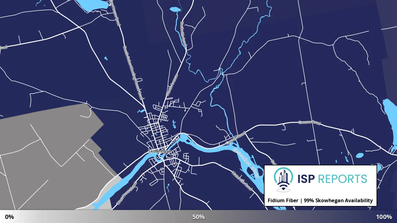 Skowhegan, ME map of internet availability