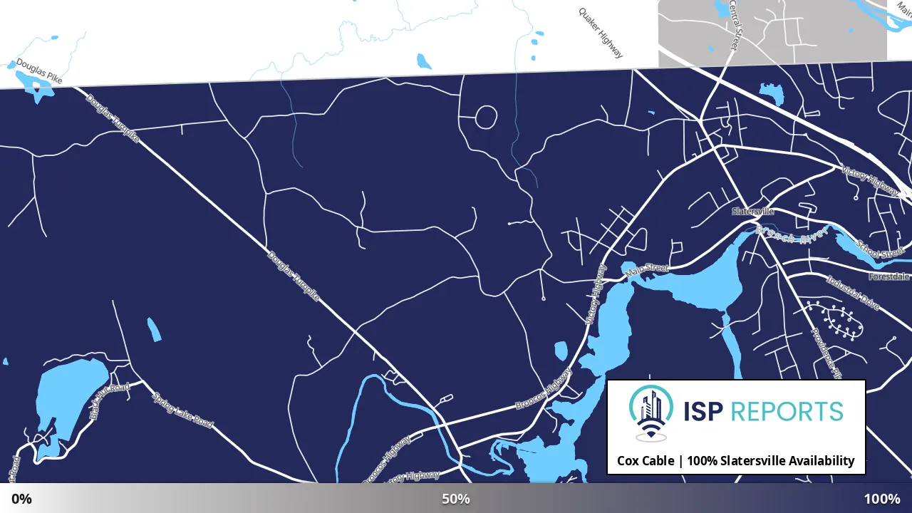Slatersville, RI map of internet availability