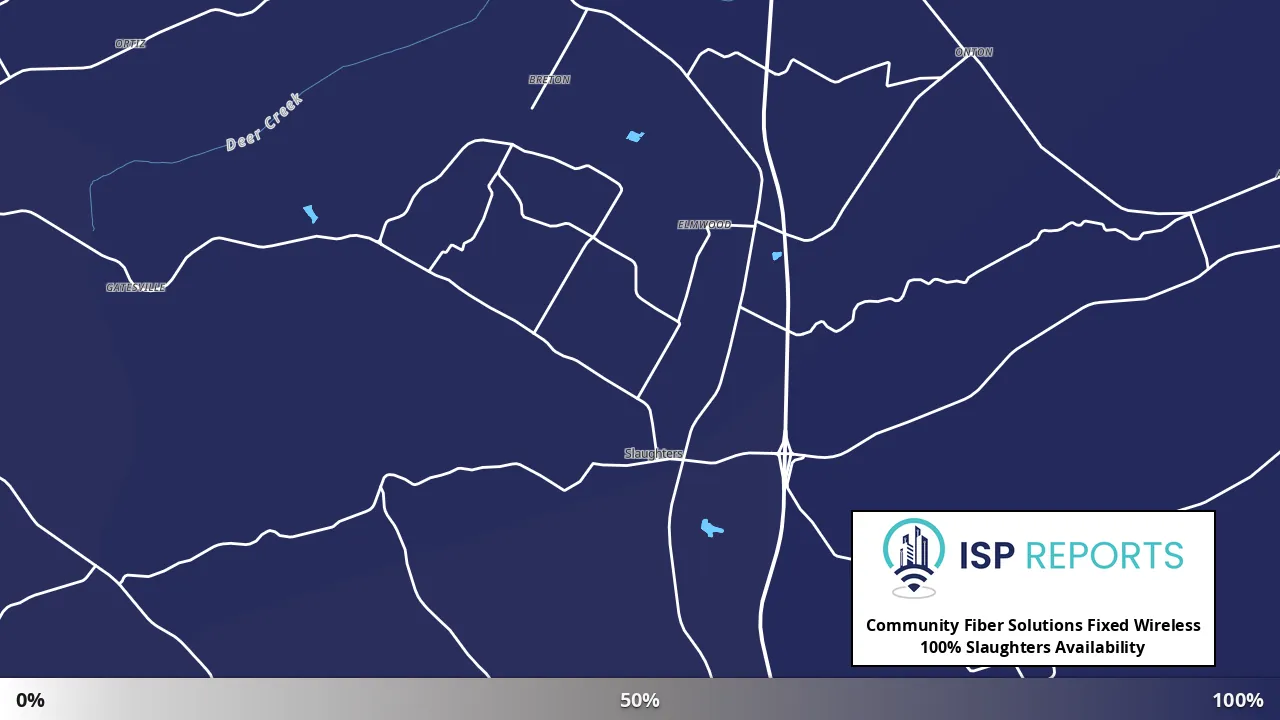 Slaughters, KY map of internet availability