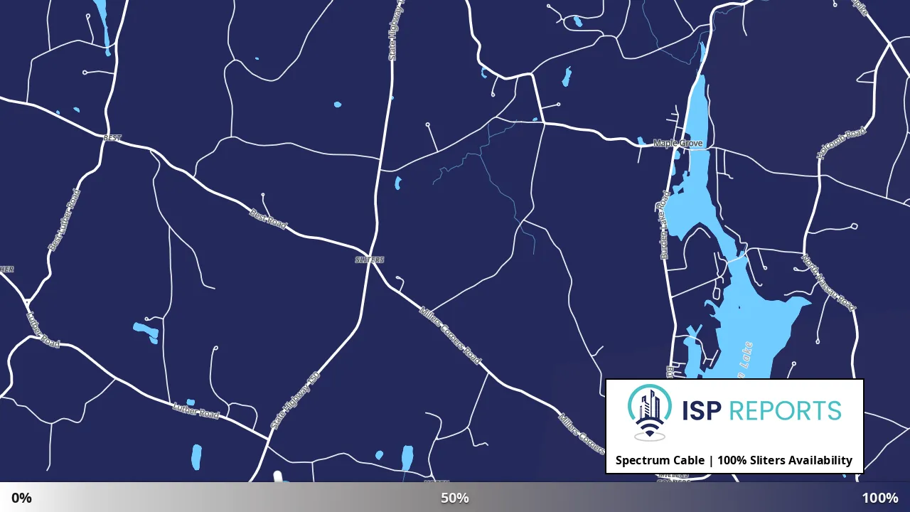 Sliters, NY map of internet availability